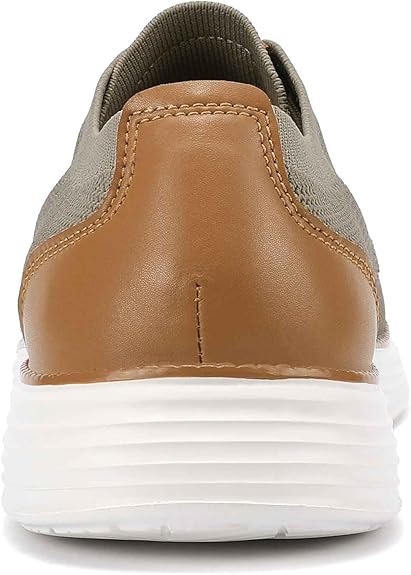 VILOCY Men's Fashion Dress Sneakers Casual Walking Shoes Business Oxfords Comfortable Breathable Lightweight Tennis-Khaki