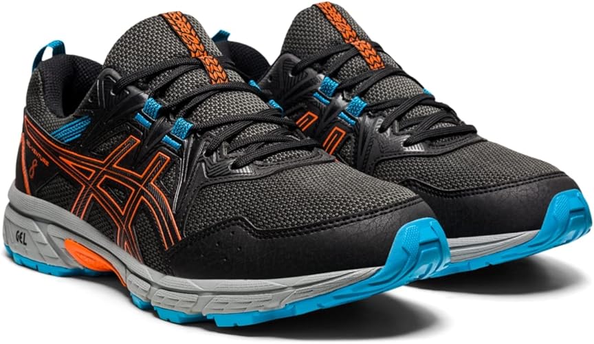 ASICS Men's Gel-Venture 8 Running Shoes-Black/Marigold Orange